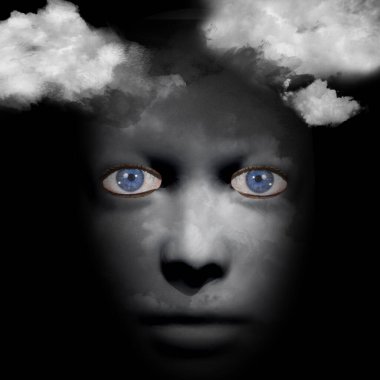 scary human face 3D rendering