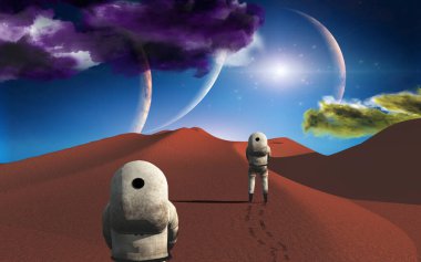 Başka bir gezegendeki astronotlar