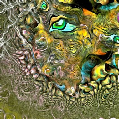 Yeşil göz soyut. 3B görüntüleme