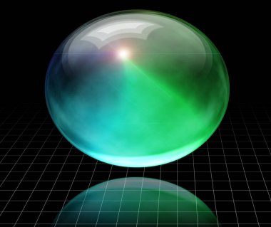 Boş uzayda küre. 3B görüntüleme