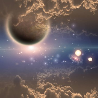 soyut evren uzay gökyüzü, kopyalama alanı için 3d galaksi sanat arkaplanı 