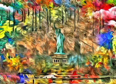 Modern resim. Özgürlük heykeli.