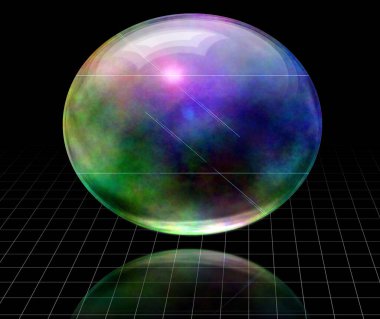 Boş uzayda küre. 3B görüntüleme