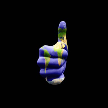 Americas Point Hand Sign. 3D renderin