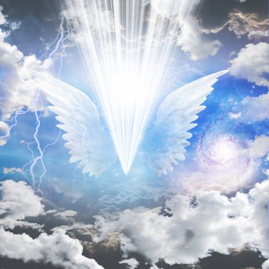 Angelic being of light. 3D rendering clipart