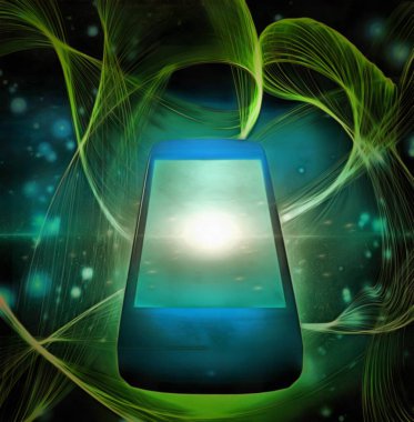 Modern sanat. Akıllı telefonmuş. 3B görüntüleme