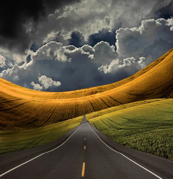 Roadway Countryside Rendering — Stock Photo, Image