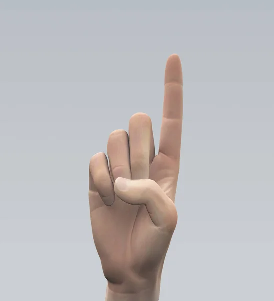 Hand Point Handzeichen Rendering — Stockfoto