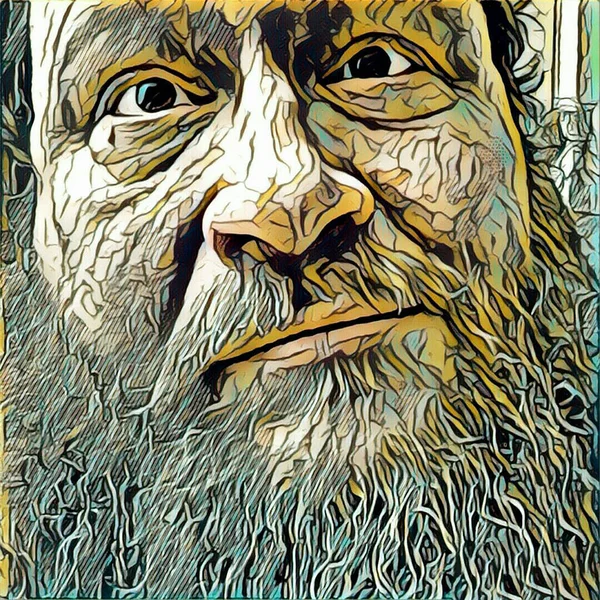 Digital Illustration. Man with beard