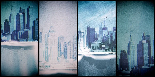 ニューヨーク マンハッタン レトロな景色 3Dレンダリング — ストック写真