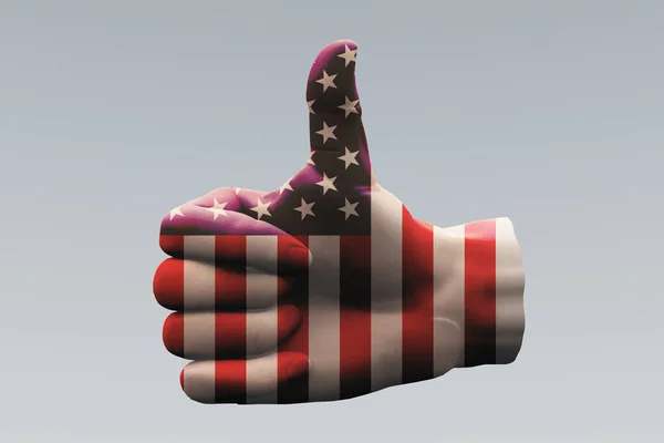 Usa Thumbs Hand Sign Rendering — Stock Photo, Image