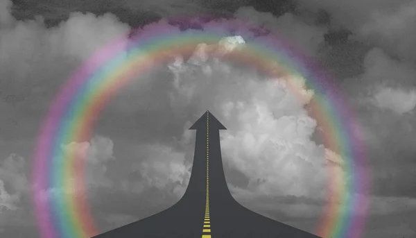 Highway Sky Arrow Shape Rainbow — Stock Photo, Image