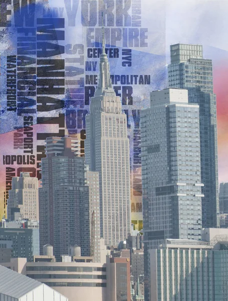 Manhattan Skyscrapers Rendering — Stock Photo, Image