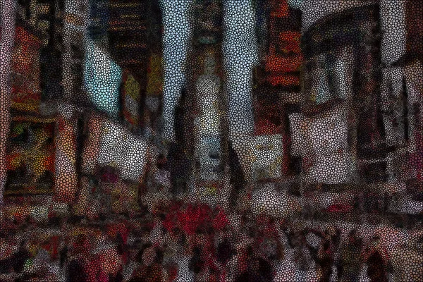 Times Square Surrealistiskt Måleri Rendering — Stockfoto