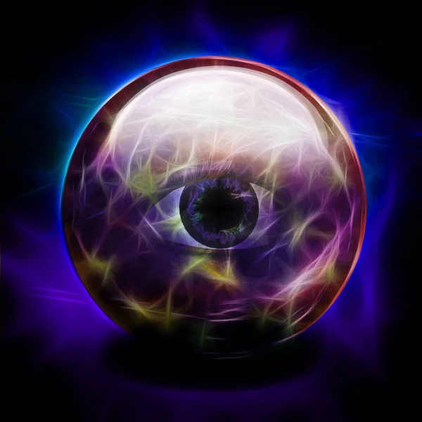 Crystal Ball All Seeing Eye Rendering — Stock Photo, Image