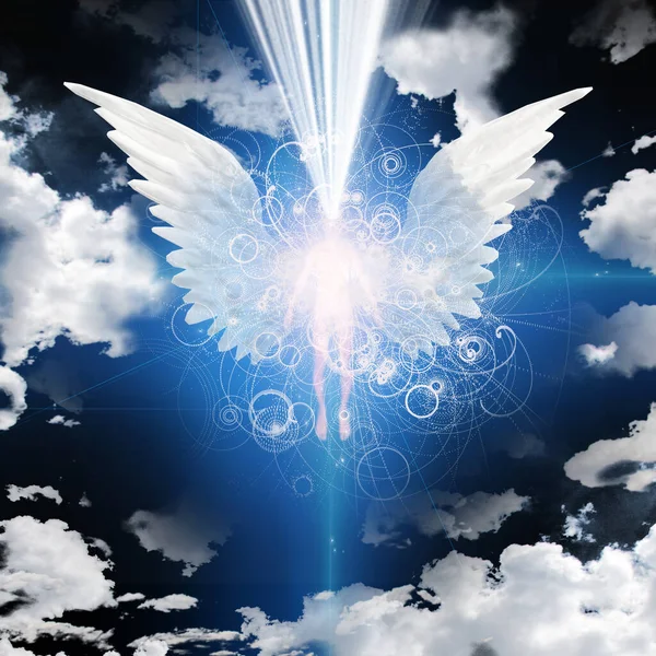 天使が翼を 3Dレンダリング — ストック写真