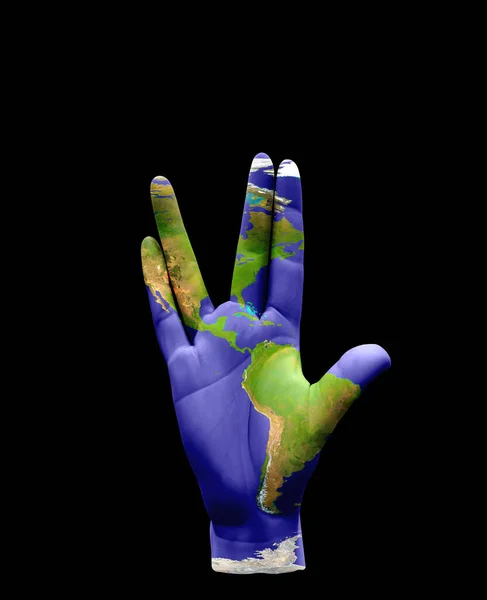 Americas Live Long Prosper Hand Sign Rendering — Stockfoto