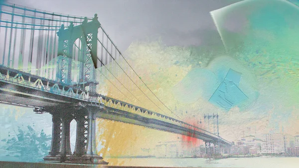 Manhattan Bridge Malerische Landschaft — Stockfoto