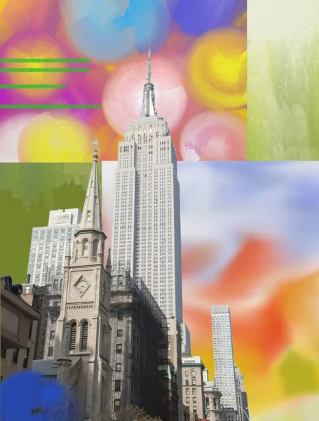 Nueva York Colorido Resumen Renderizado — Foto de Stock