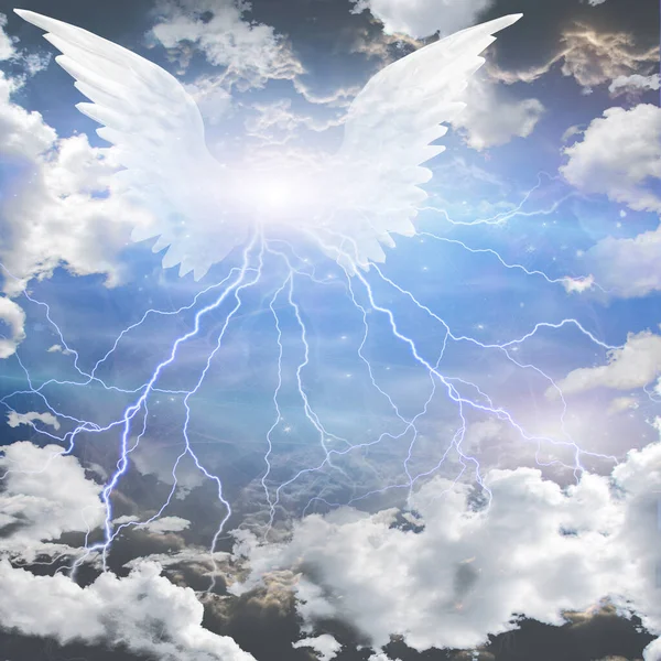 天使の翼のある星 3Dレンダリング — ストック写真