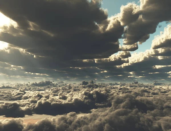 Sombra Nubes Renderizado — Foto de Stock