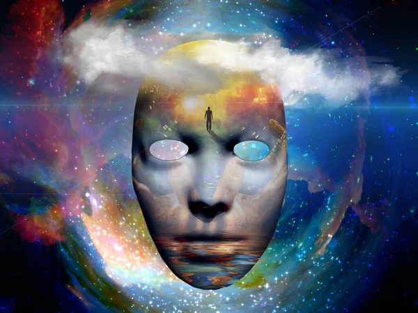 Mask Surreal Painting Space — Stock Photo, Image