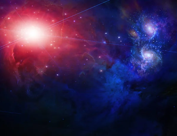 Nebulae Galaxies Vivid Space Rendering — Stock Photo, Image