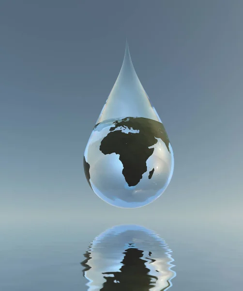 Water Droplet Africa Rendering — Stockfoto