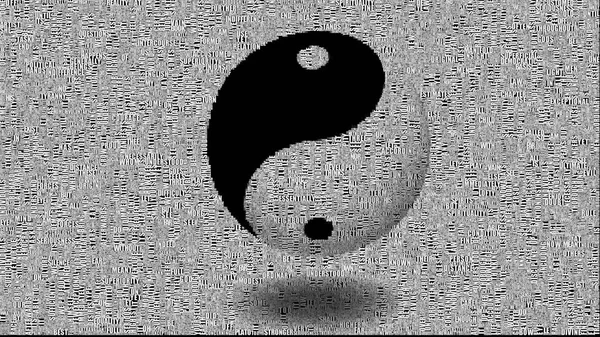 Teken Yin Yang Weergave — Stockfoto