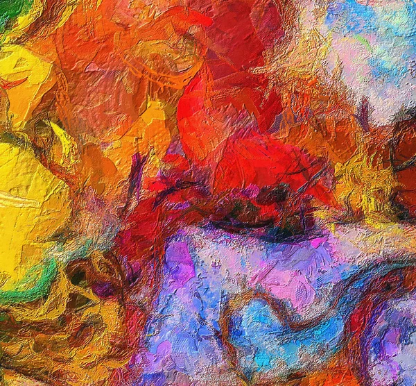 Kleurrijk Abstract Schilderen Weergave — Stockfoto