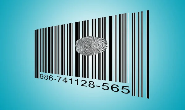 Finger Print Barcode Rendering — Stock Photo, Image