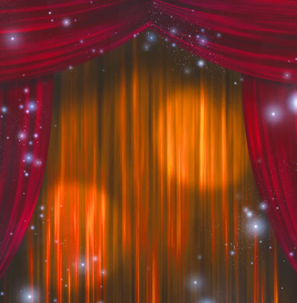 Theater Curtains Vivid Colors Rendering — Stock Photo, Image