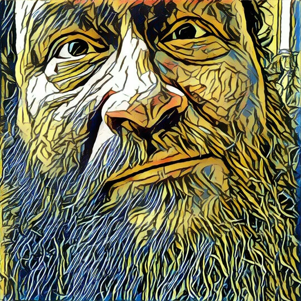 Digital Illustration. Man with beard