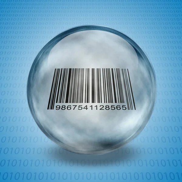 Barcode Enclosed Glass Sphere — Stock Photo, Image