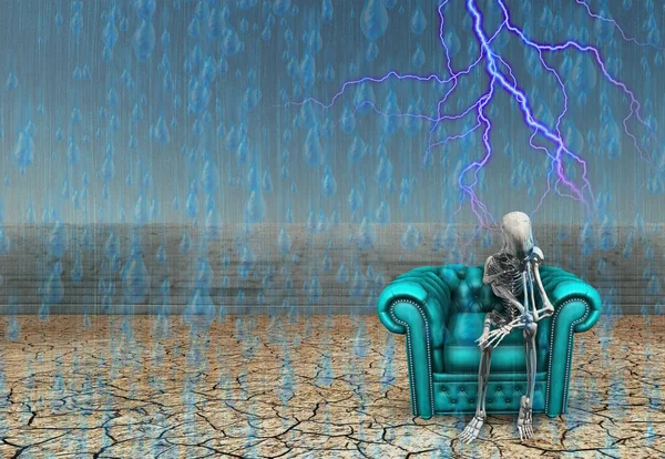 Esqueleto Tempestade Renderização — Fotografia de Stock