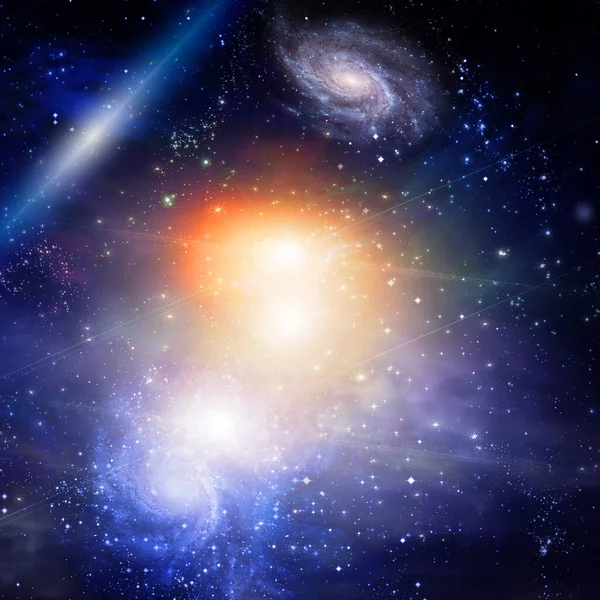 銀河の空間鮮やかな色 3Dレンダリング — ストック写真