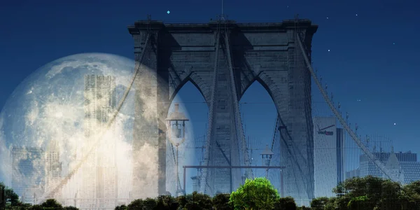 Puente Brooklyn Renderizado — Foto de Stock