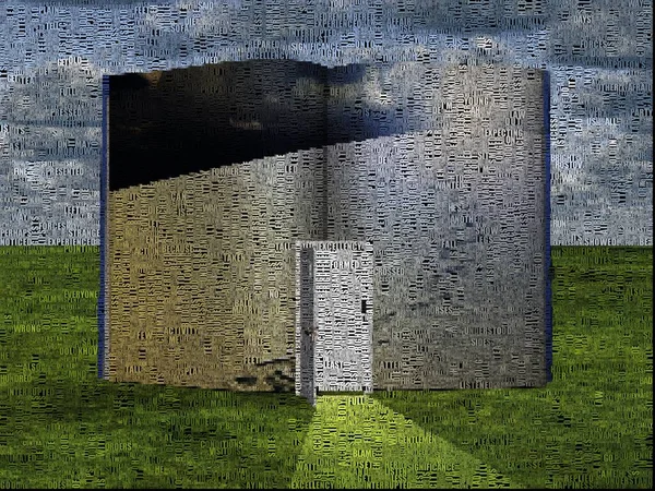 Opened Book Door Another World Rendering — Stock Photo, Image