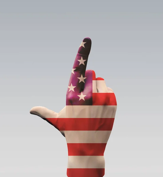 Podpis Hand Point Usa Renderowanie — Zdjęcie stockowe