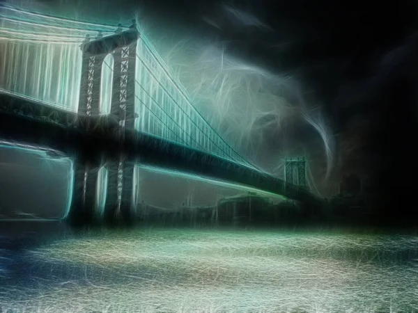 Tornado Nyc Bridge — Stockfoto