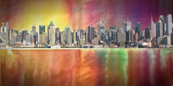 New York Panorama Modern Art Rendering — Stockfoto