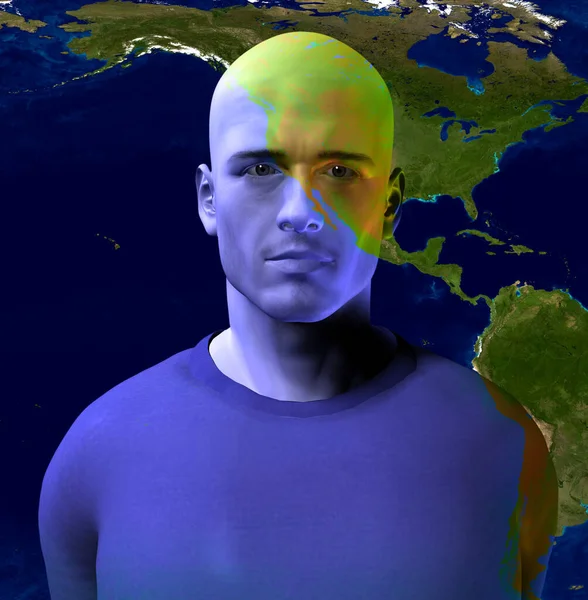Man Earth Concept Rendering — Stock Photo, Image