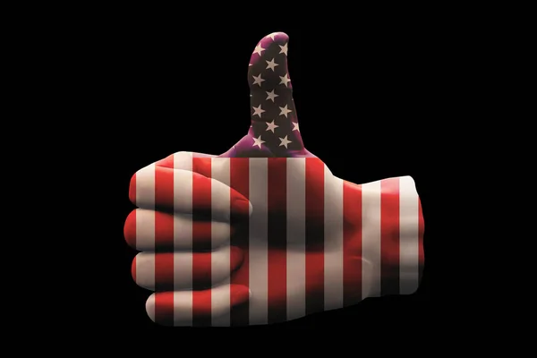 Usa Thumbs Segno Della Mano Rendering — Foto Stock