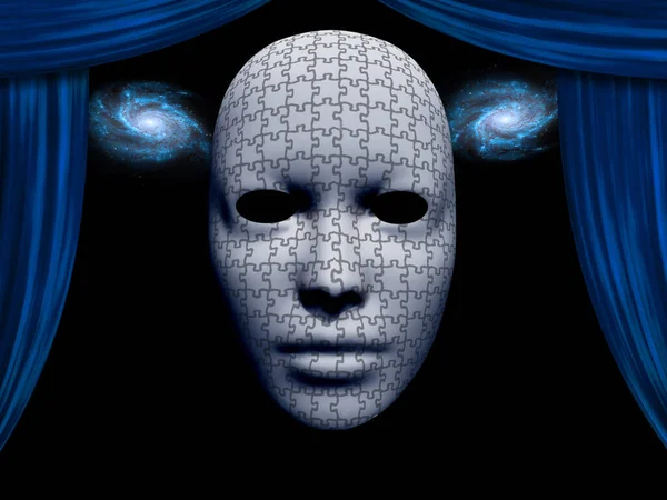 Puzzle Mask Curtains — Stock Photo, Image