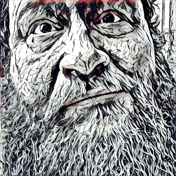Digital Illustration. Man with beard