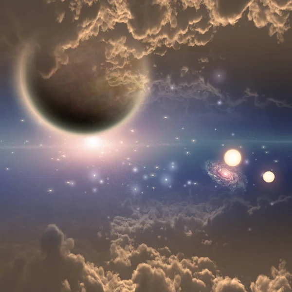 soyut evren uzay gökyüzü, kopyalama alanı için 3d galaksi sanat arkaplanı 