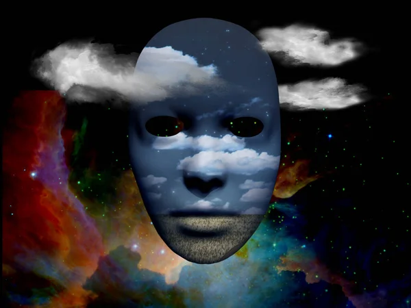 Masker Met Wolken Ruimte — Stockfoto