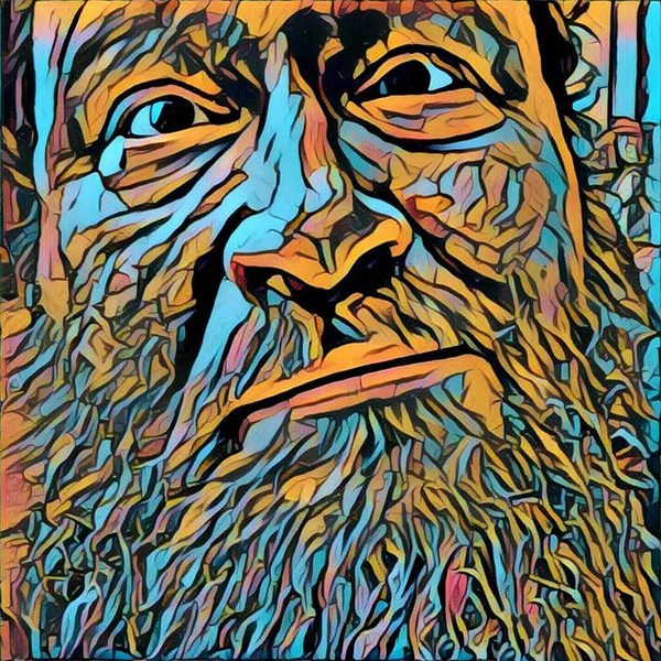 Digital Illustration. Man with beard