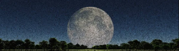 Full Moon View Image Composed Text — Stock Photo, Image