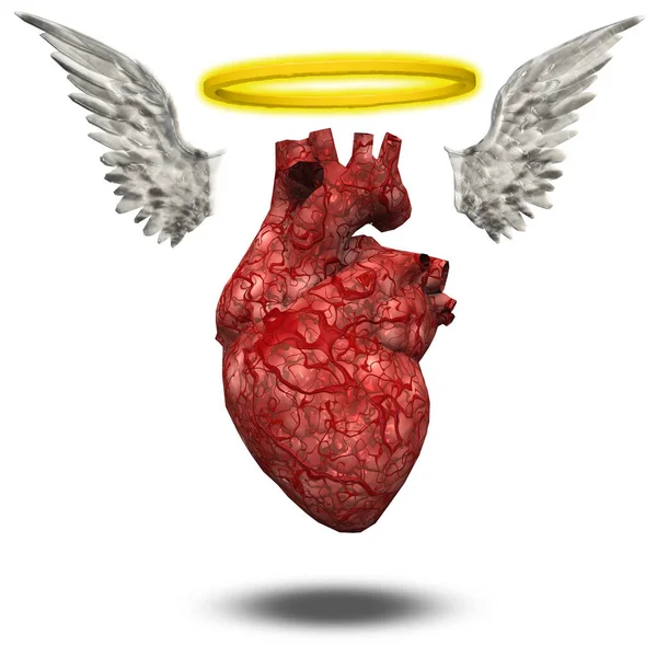Anioł Czy Niewinne Serce Renderowanie — Zdjęcie stockowe